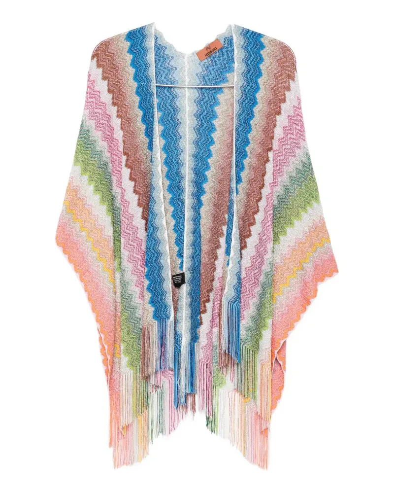 Missoni chevron fringed jacket - Blau Blau