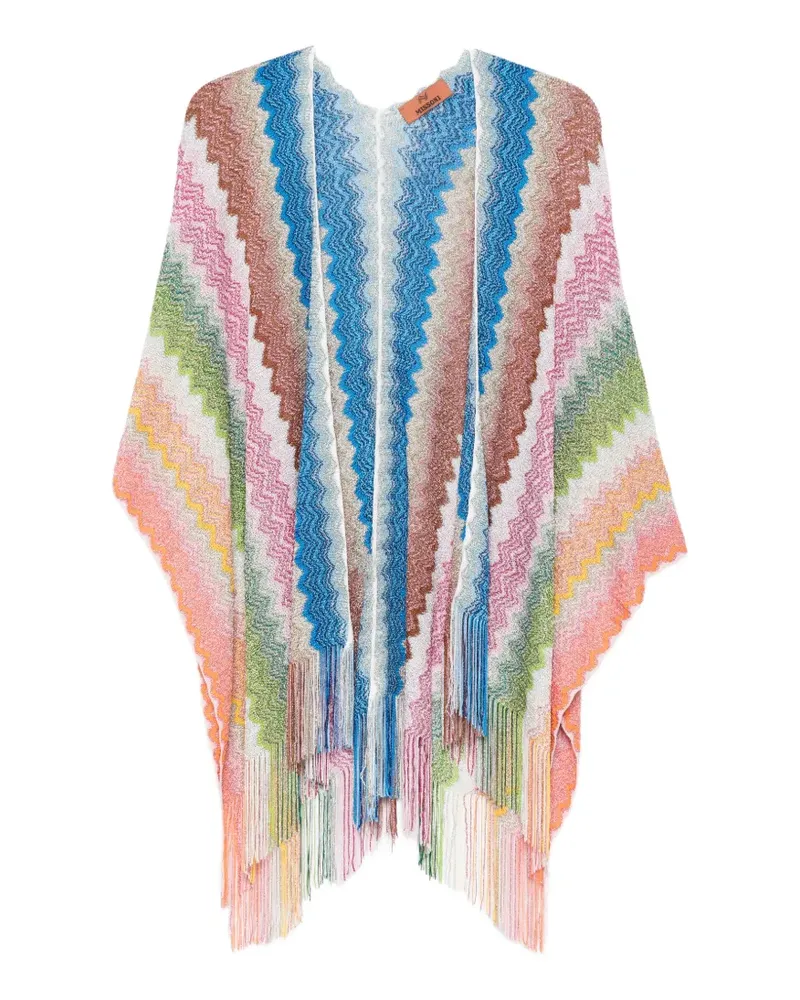 Missoni chevron fringed jacket - Blau Blau