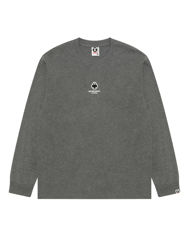 BAPE Aape Head-Club Langarmshirt - Grau Grau