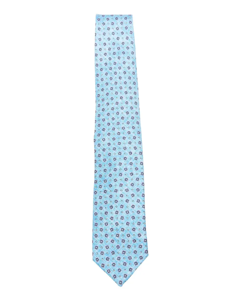 Luigi Borrelli printed tie - Blau Blau
