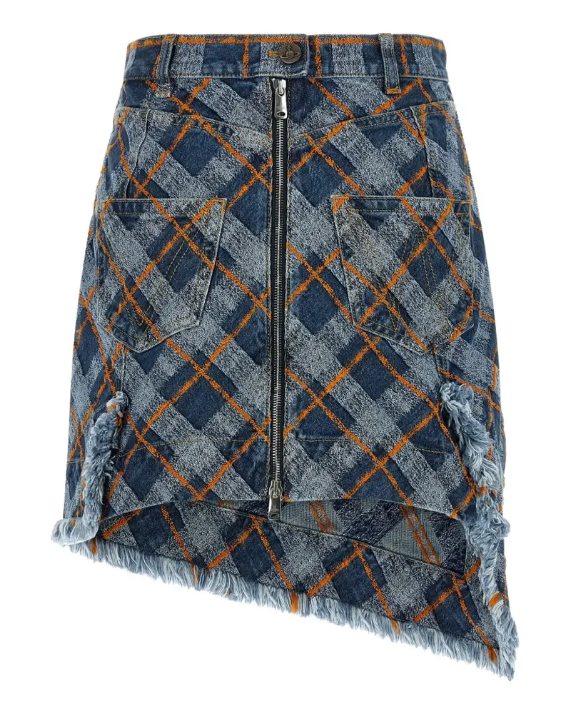 Vivienne Westwood Sailor frayed asymmetrical cotton mini skirt - Blau Blau