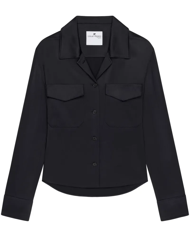 Courrèges Hemd aus Satin - Schwarz Schwarz