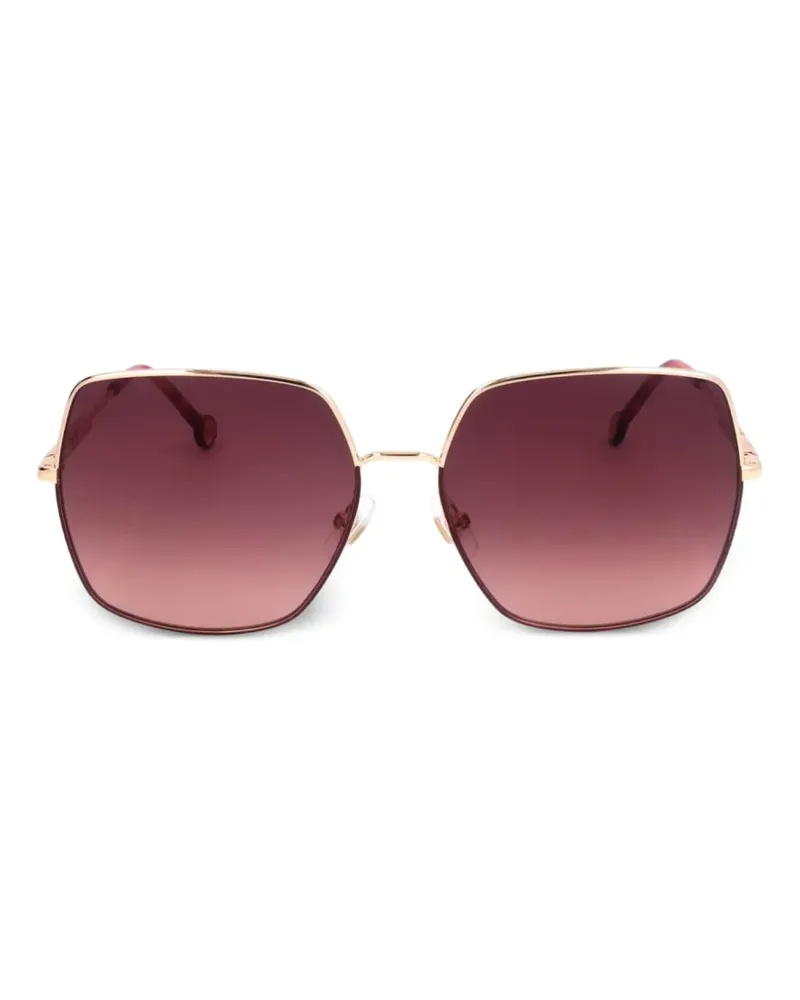 Carolina Herrera New York Sonnenbrille mit eckigem Gestell - Gold Gold