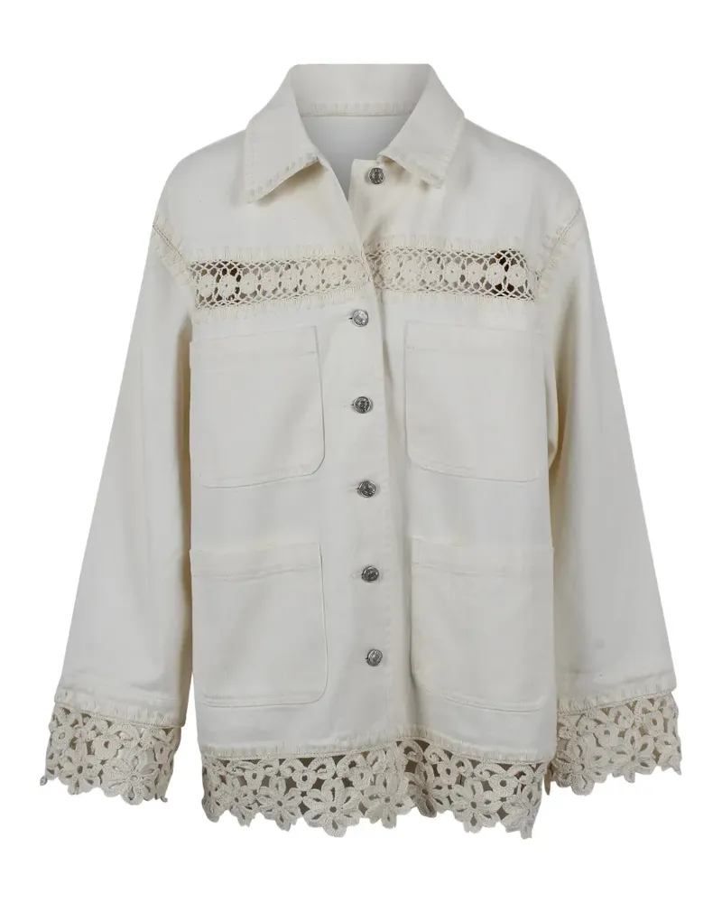 Sea crochet-trim denim jacket - Nude Nude