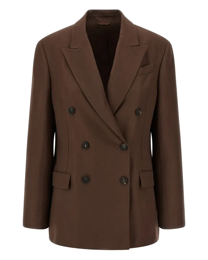 Brunello Cucinelli peak lapels double-breasted blazer - Braun Braun
