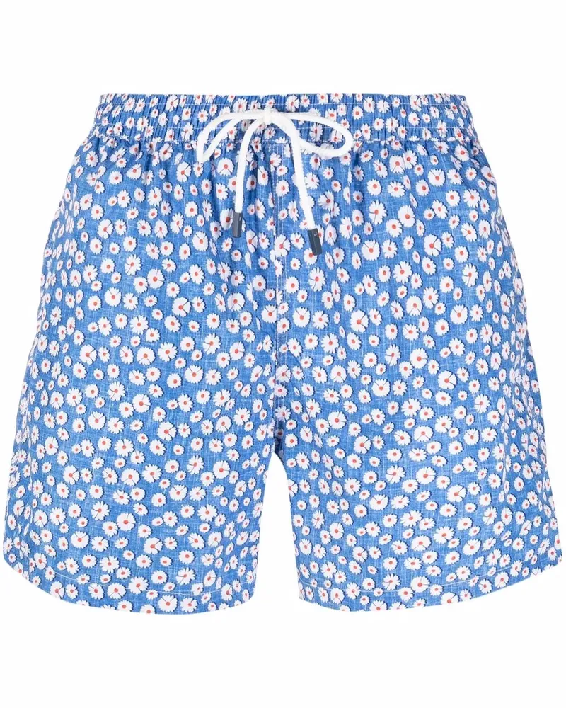 Fedeli Badeshorts mit Margeriten-Print - Blau Blau
