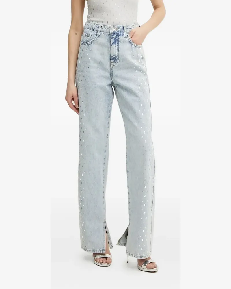 Patrizia Pepe Straight-Leg-Jeans mit Kristallen - Blau Blau