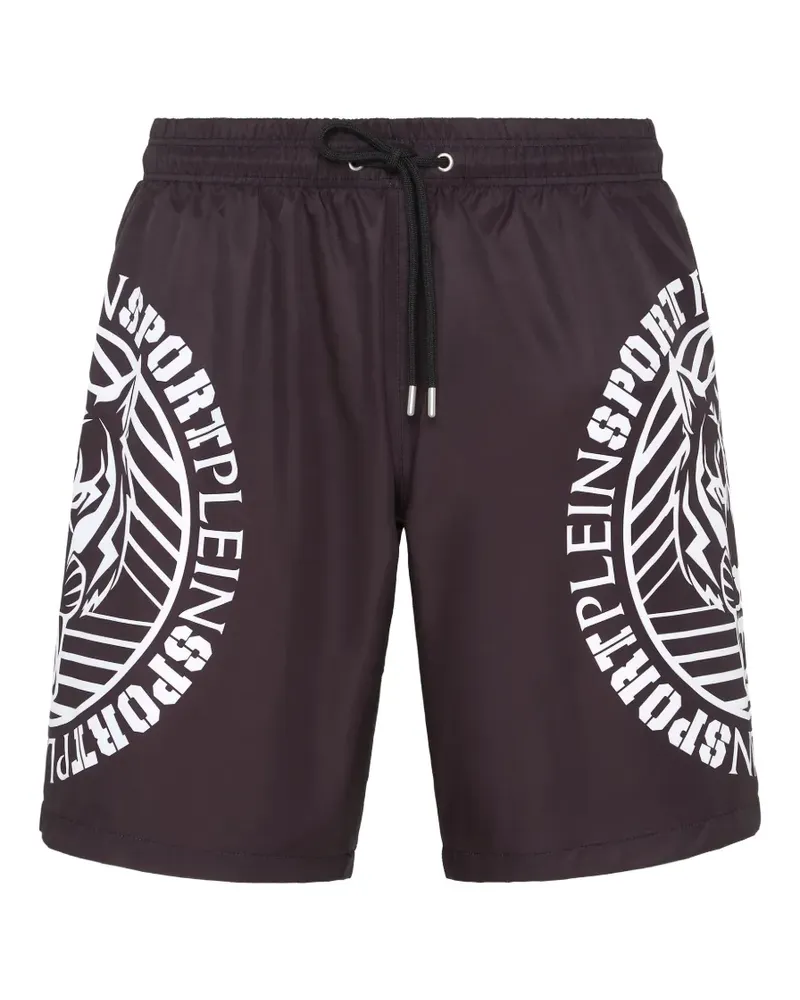 Philipp Plein logo-print Tiger swim trunks - Schwarz Schwarz