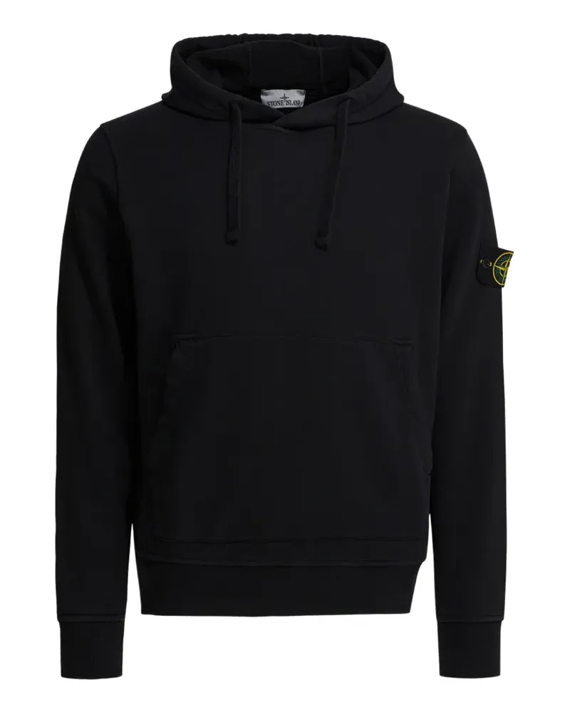 Stone Island logo-patch drawstring hoodie - Schwarz Schwarz