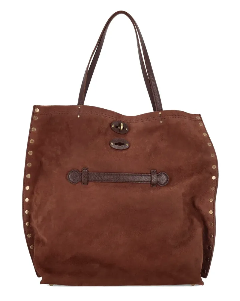 Zanellato Mittelgroße A'spasso® Tote Bag mit Nieten - Braun Braun