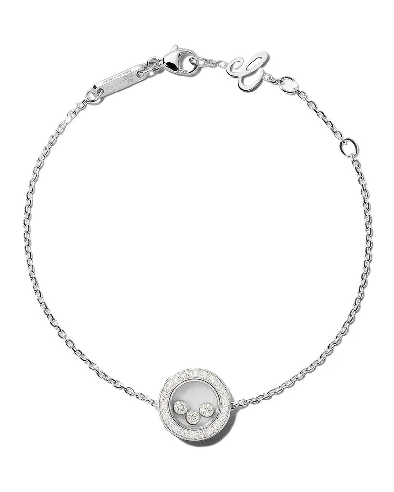Chopard 18kt 'Happy Diamonds Icons' Weißgoldarmband mit Diamant - Silber Silber