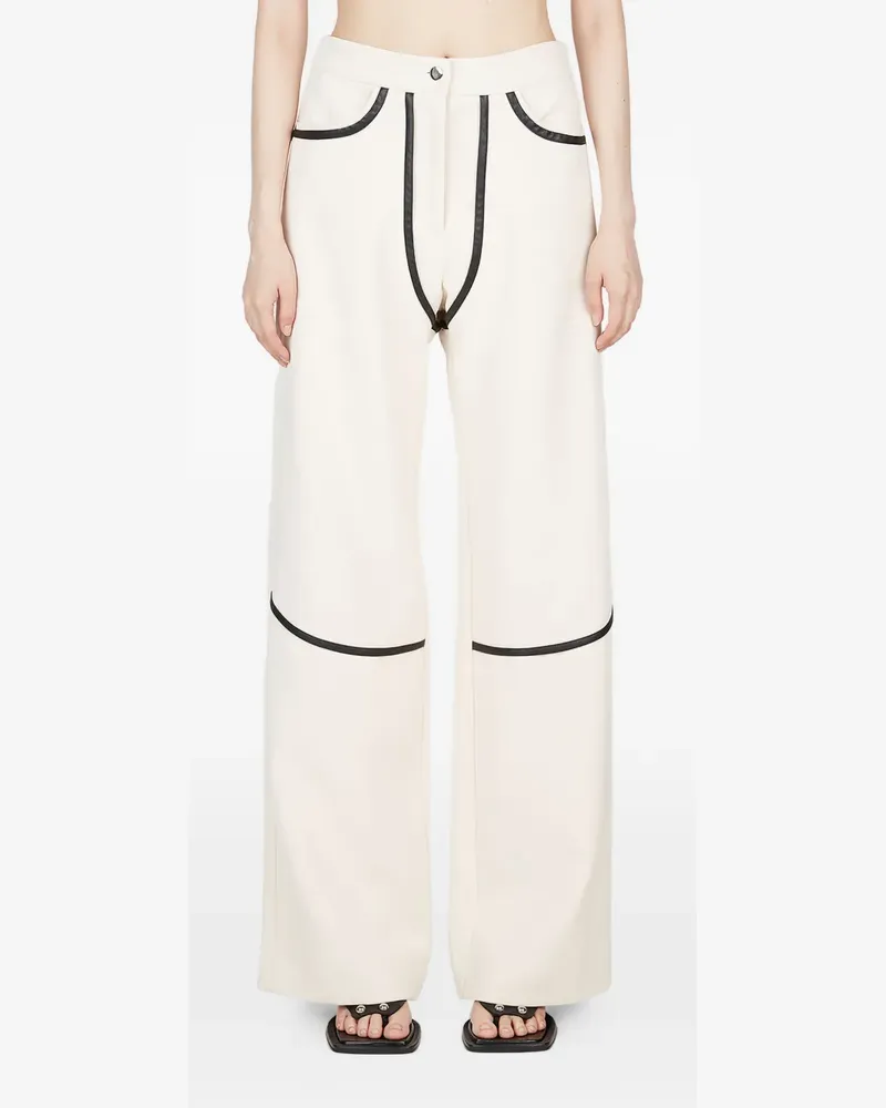 Paris Georgia Gerade Hose mit Kontrastdetails - Nude Nude