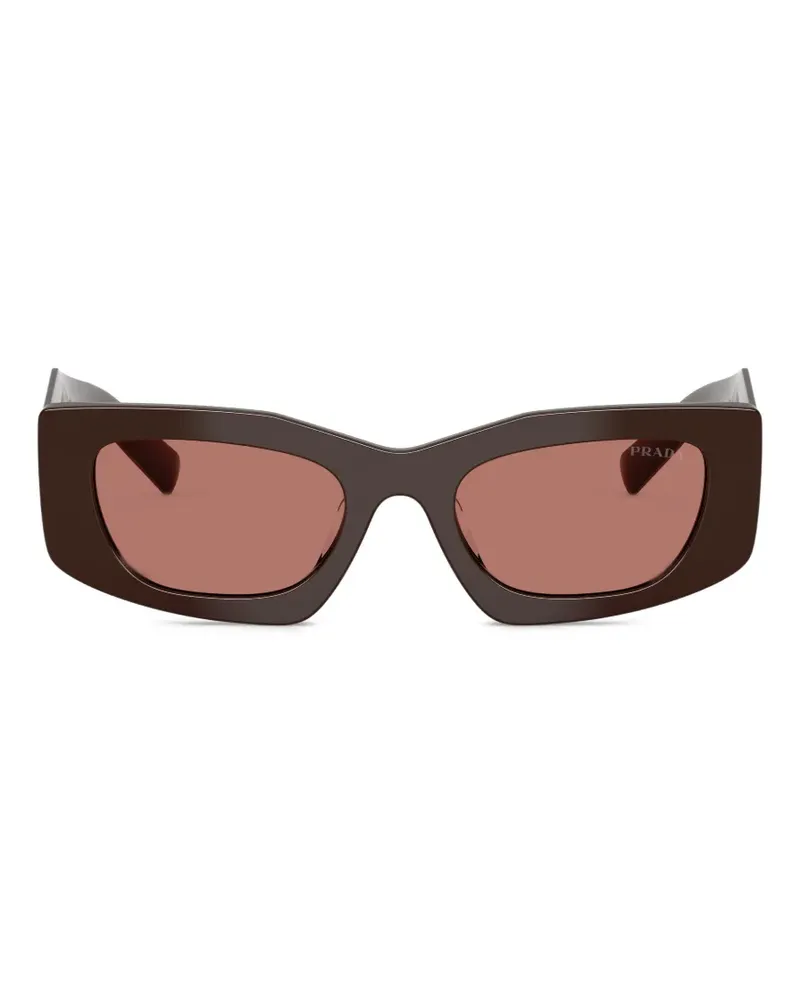 Prada Sonnenbrille mit geometrischem Gestell - Braun Braun