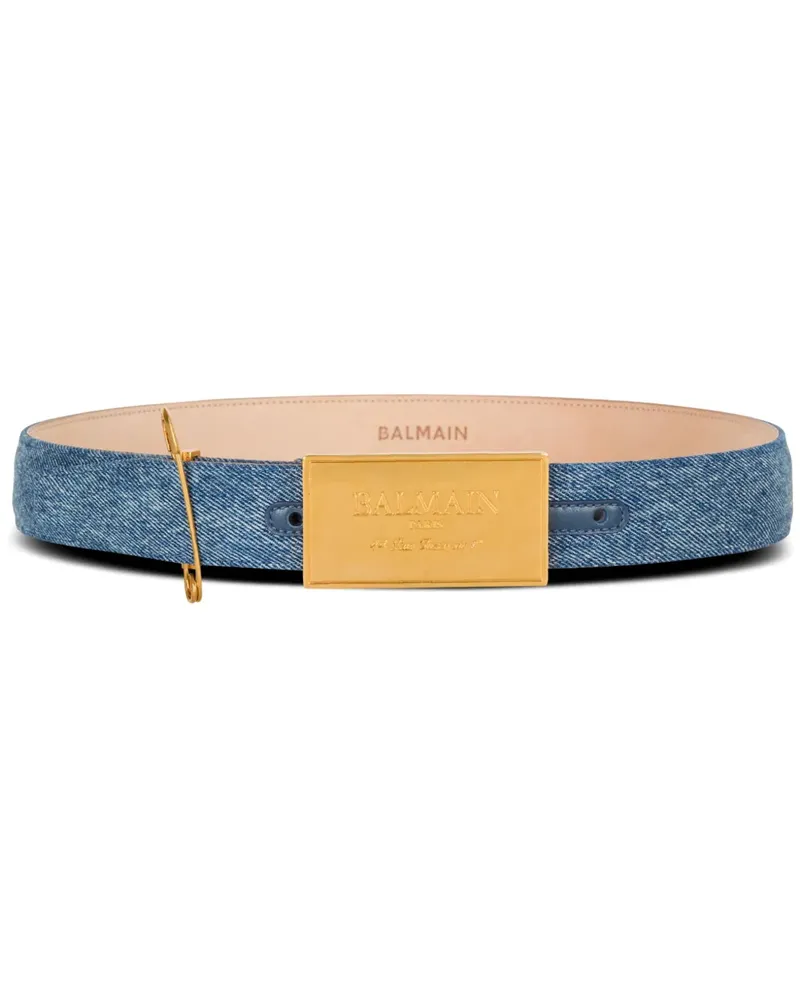 Balmain Jeansgürtel mit Sicherheitsnadel - Blau Blau
