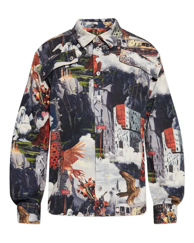 OFF-WHITE printed shirt - Blau Blau