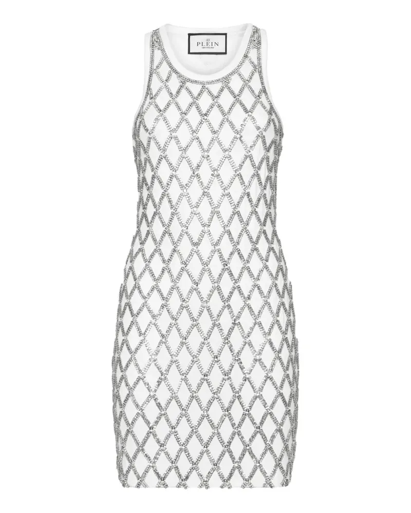 Philipp Plein Minikleid mit Kristallen - Weiß Weiß