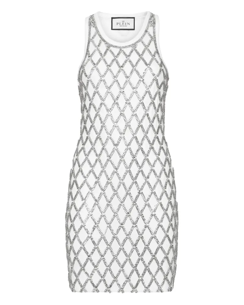 Philipp Plein Minikleid mit Kristallen - Weiß Weiß