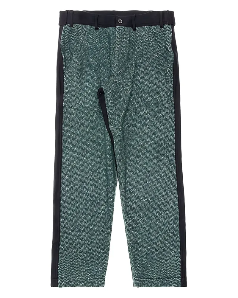 Comme des Garçons Hose mit Fischgrätenmuster - Schwarz Schwarz