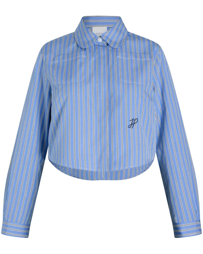 Patou Cropped-Hemd aus Popeline - Blau Blau