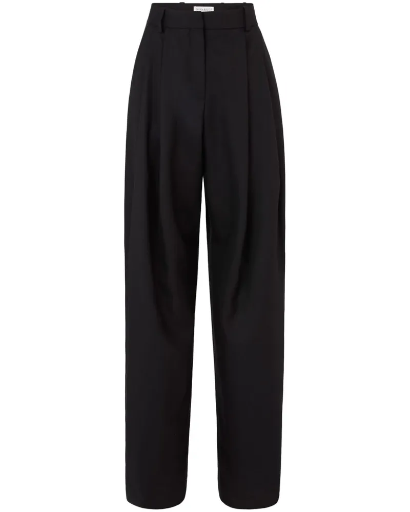 Nina Ricci Wide-Leg-Hose mit Bundfalten - Schwarz Schwarz
