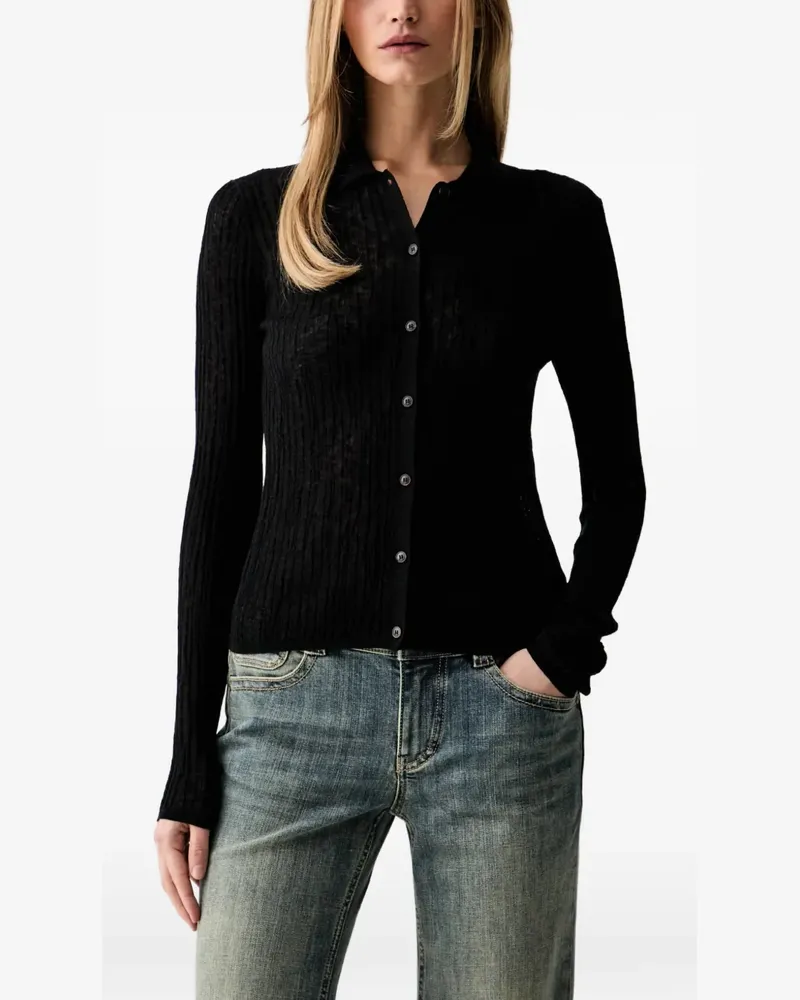 Miss Sixty Gerippter Cardigan - Schwarz Schwarz
