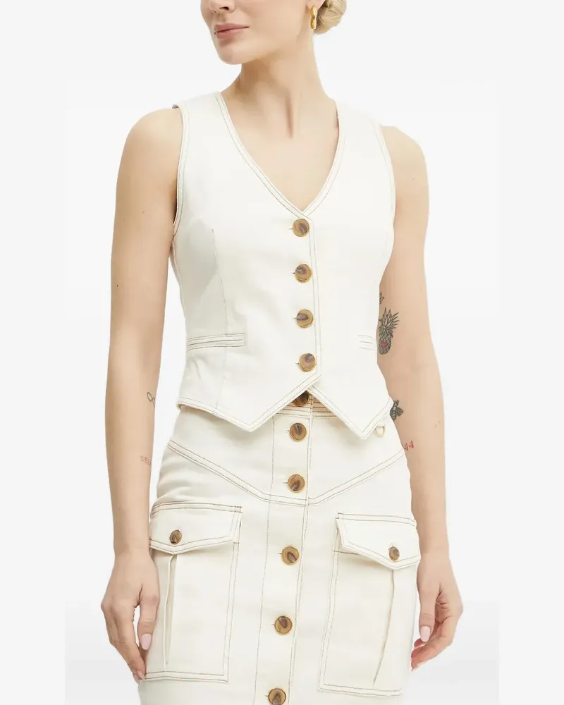 MARCIANO Los Angeles Geknöpftes Oberteil mit Ziernaht - Nude Nude