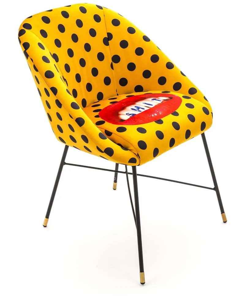 Seletti Gepolsterter Stuhl mit Polka Dots - Gelb Gelb