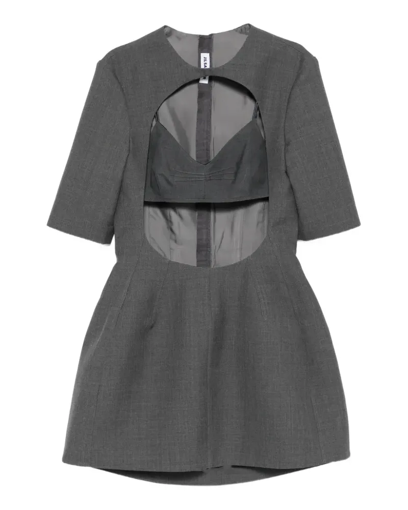 Jil Sander twill cut-out mini dress - Grau Grau