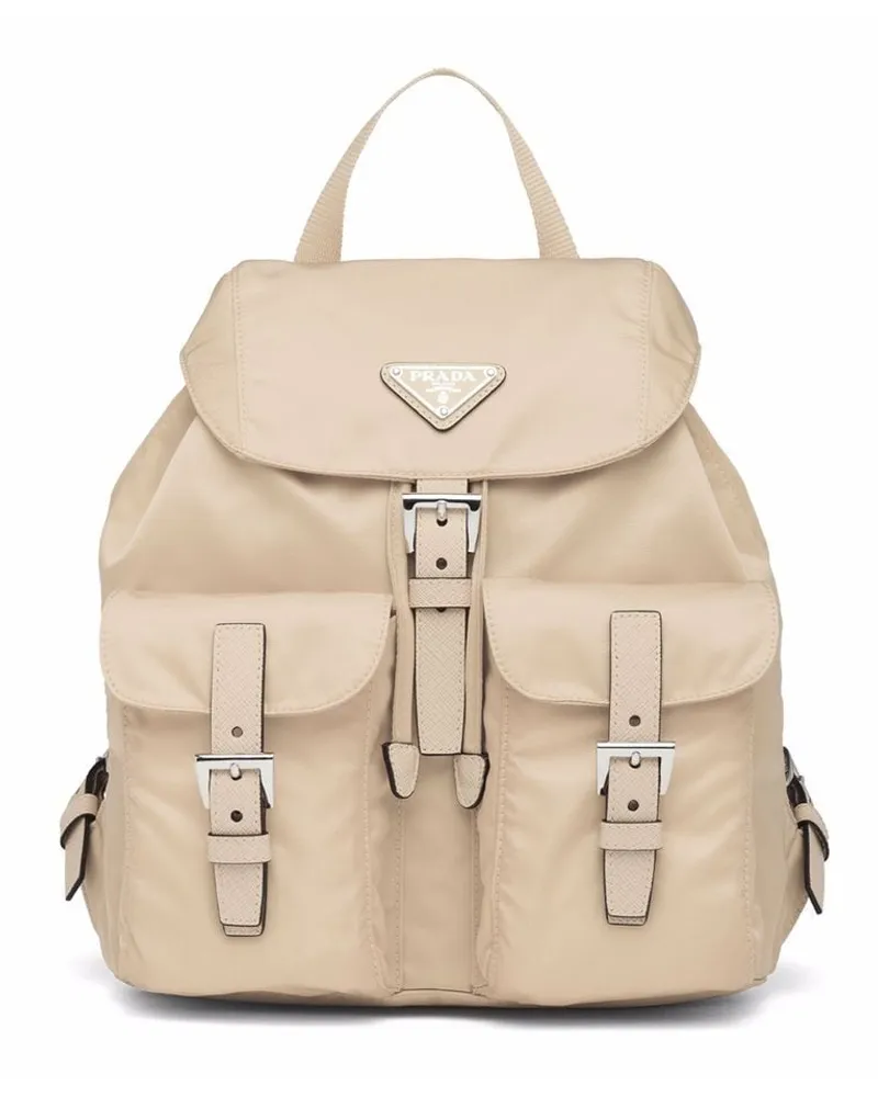 Prada Kleiner Rucksack mit Logo - Nude Nude