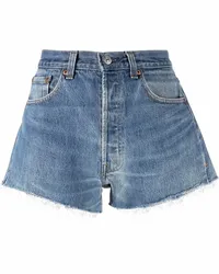 RE/DONE Jeans-Shorts mit ungesäumten Kanten Blau