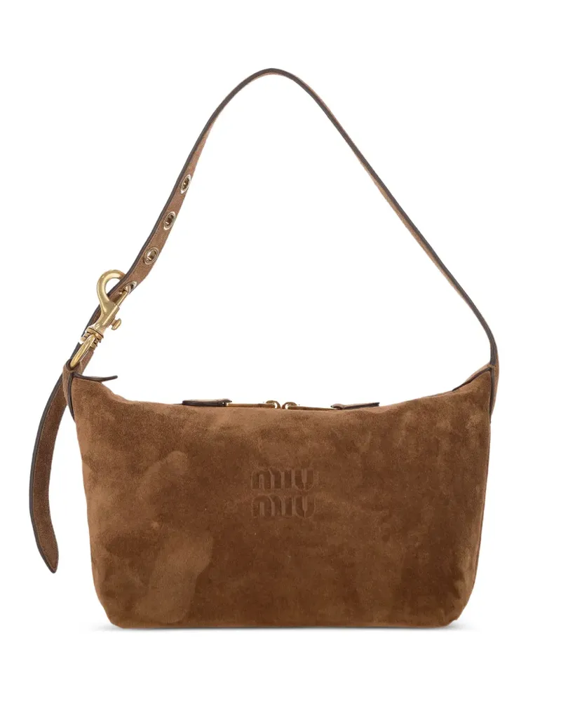 Miu Miu Schultertasche mit Logo-Prägung - Braun Braun