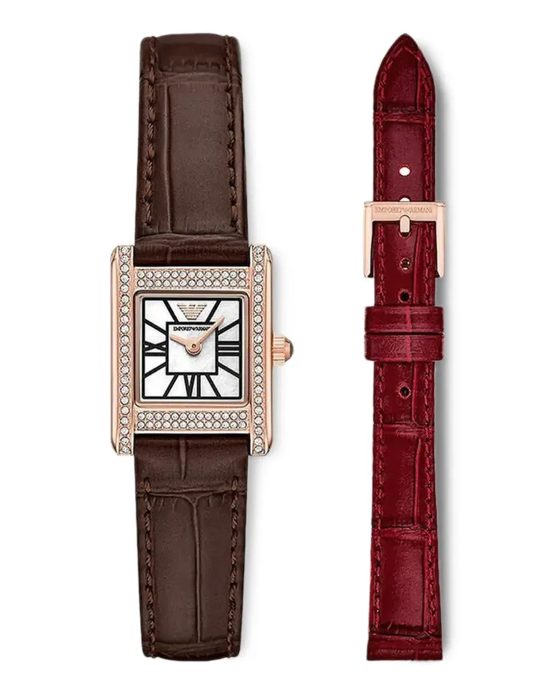 Emporio Armani interchangeable leather strap 26mm watch set - Weiß Weiß