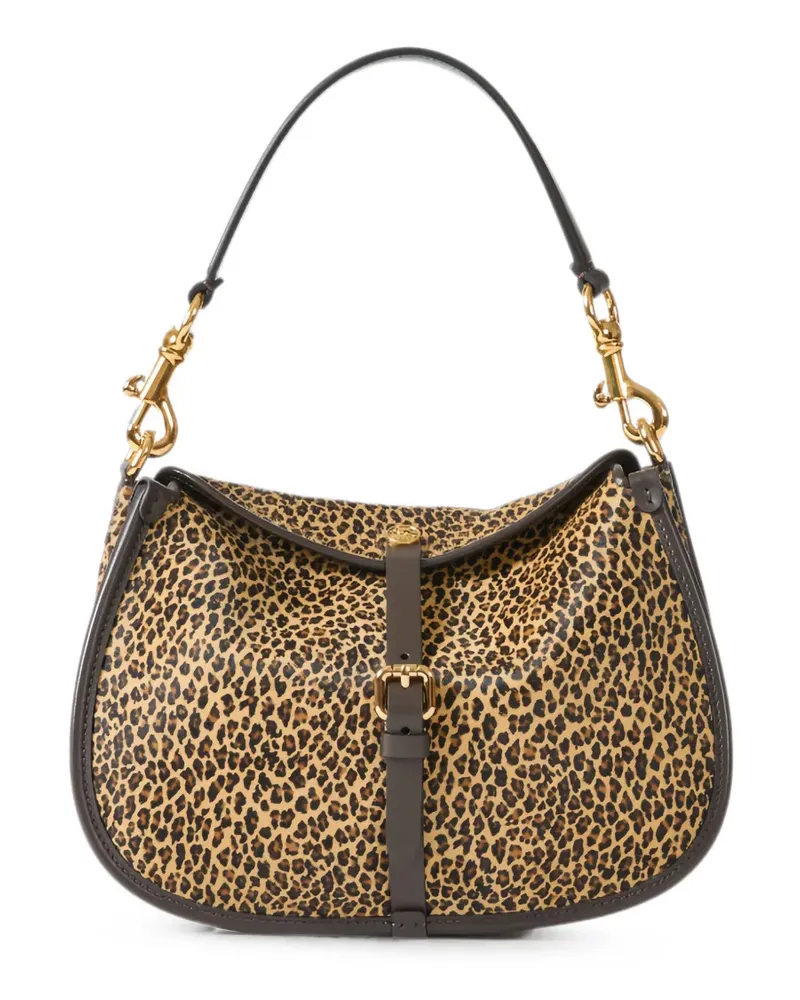 Etro M Pony Schultertasche mit Leopardenprint - Nude Nude