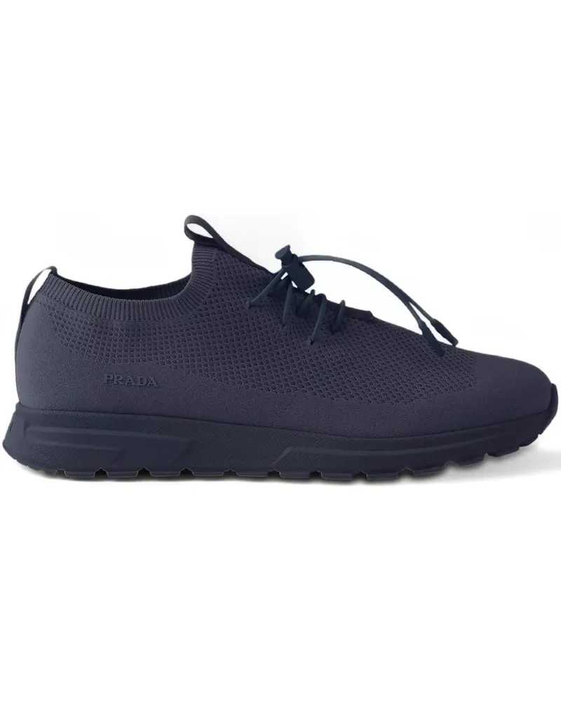 Prada Gestrickte Prax Sneakers - Blau Blau