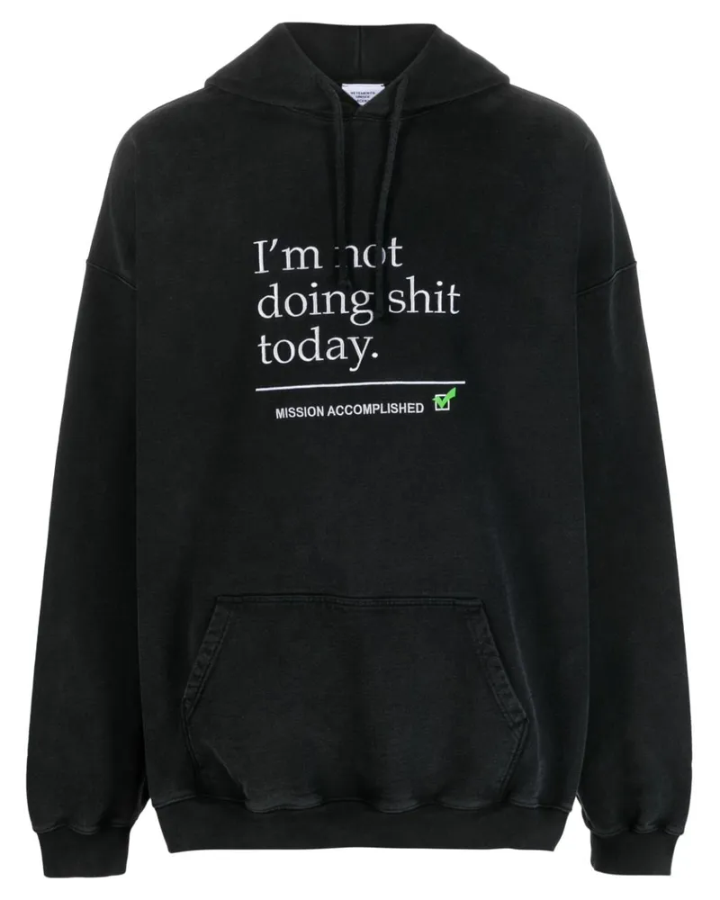 VETEMENTS Hoodie mit Text-Print Schwarz