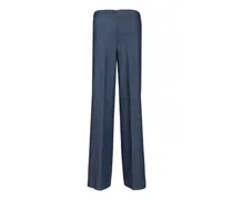 chambray wide-leg trousers - Blau