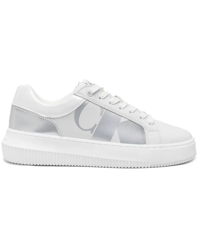 Calvin Klein Sneakers mit Kontrasteinsatz - Weiß Weiß