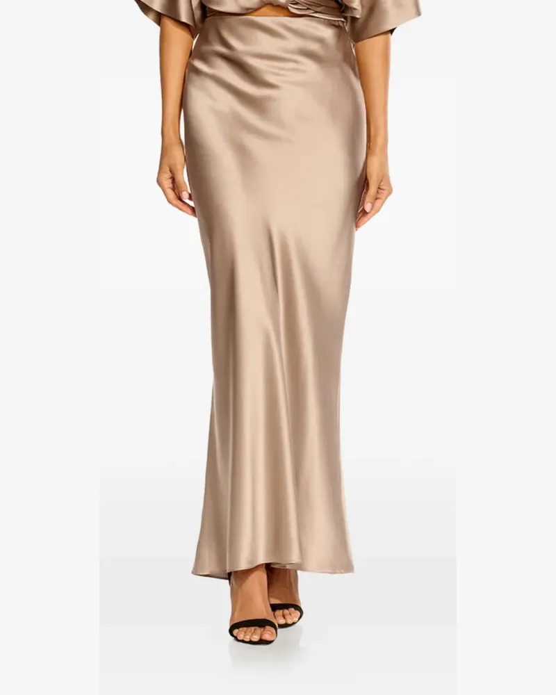 The Sei satin-finish bias-cut skirt - Nude Nude
