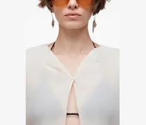 Hängeohrringe mit Muschel - Silber