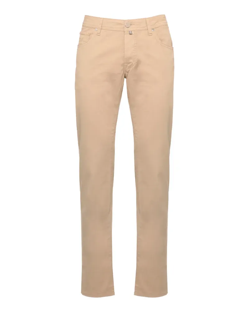 Jacob Cohën logo-patch straight-leg trousers - Nude Nude