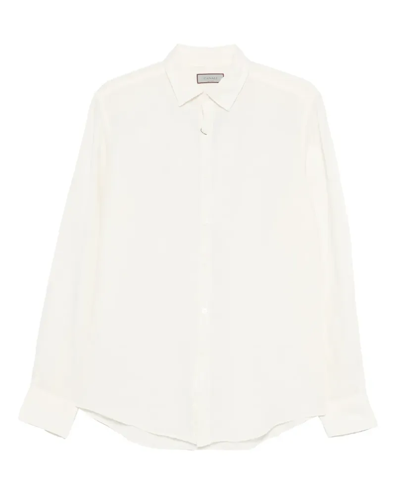 Canali Geknöpftes Leinenhemd - Nude Nude