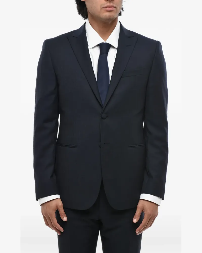 Corneliani single-breasted peak-lapel blazer - Blau Blau