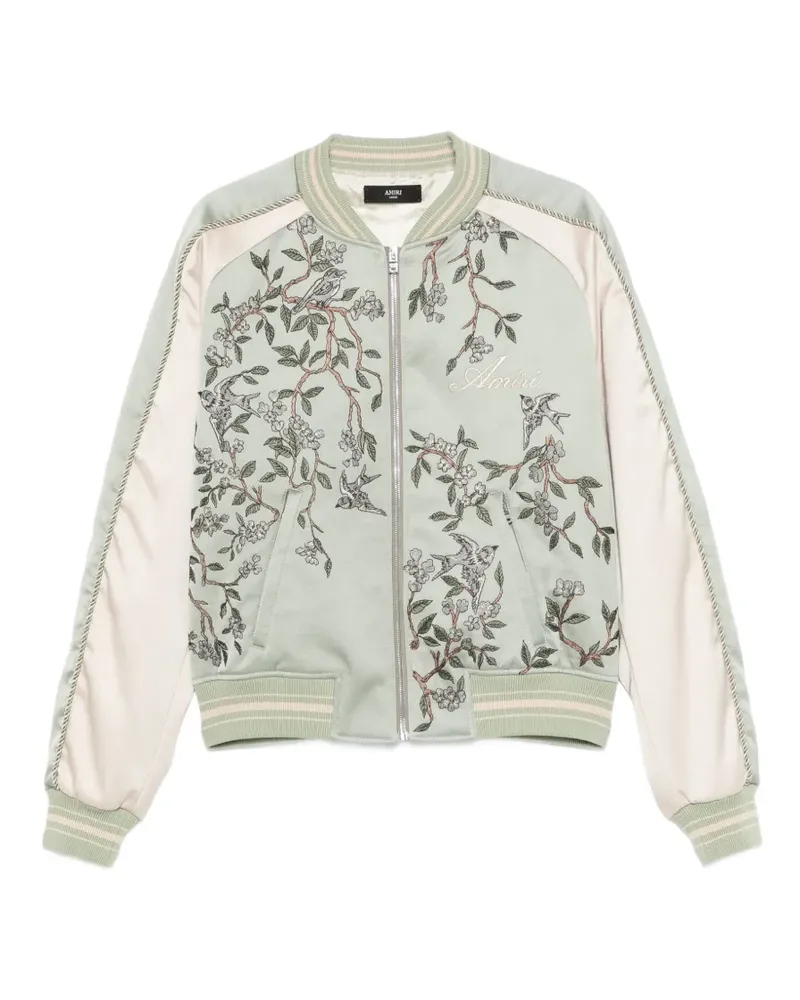 Amiri floral-embroidered bomber jacket - Grün Grün