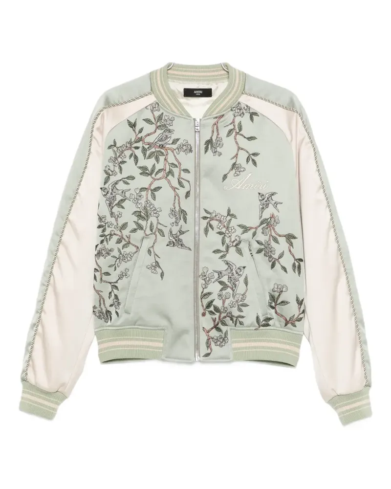 Amiri floral-embroidered bomber jacket - Grün Grün