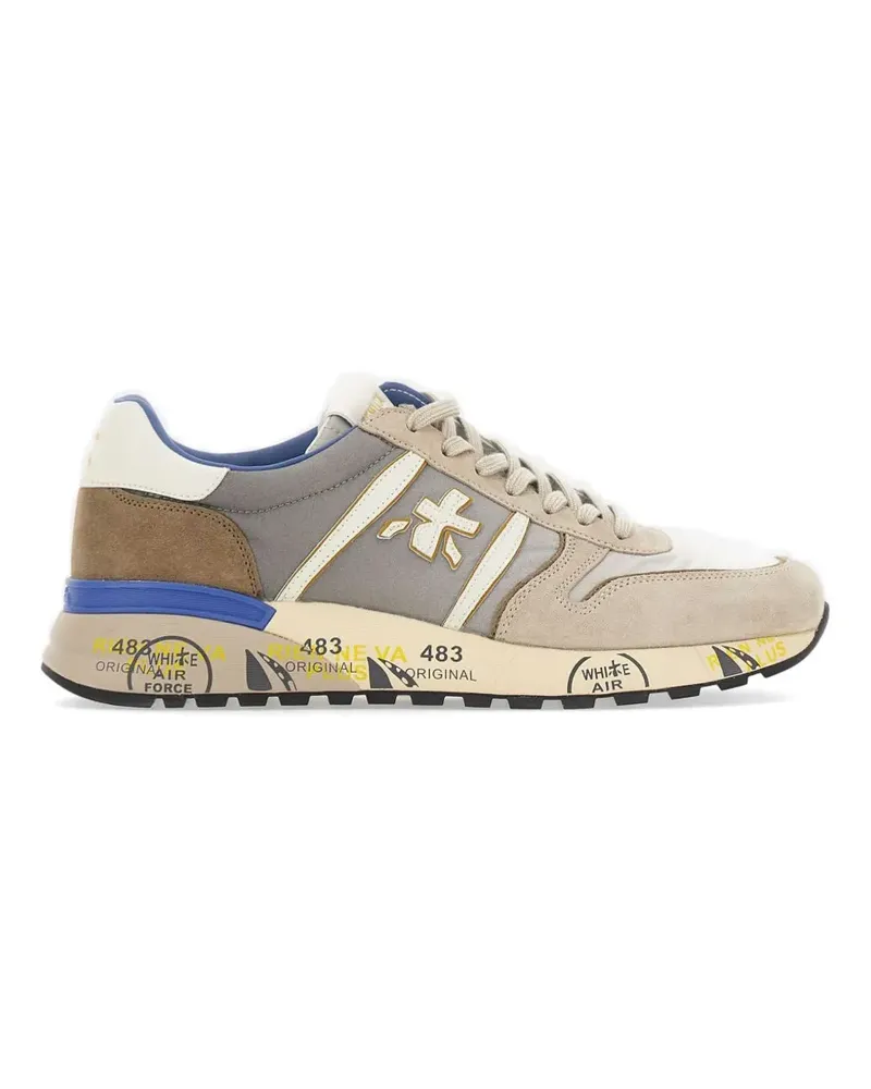 Premiata suede panelled sneakers - Nude Nude
