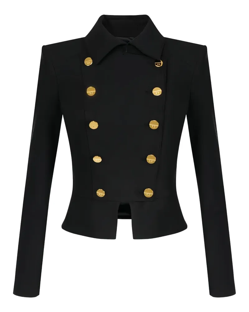 Elisabetta Franchi Jacke mit Schößchen - Schwarz Schwarz