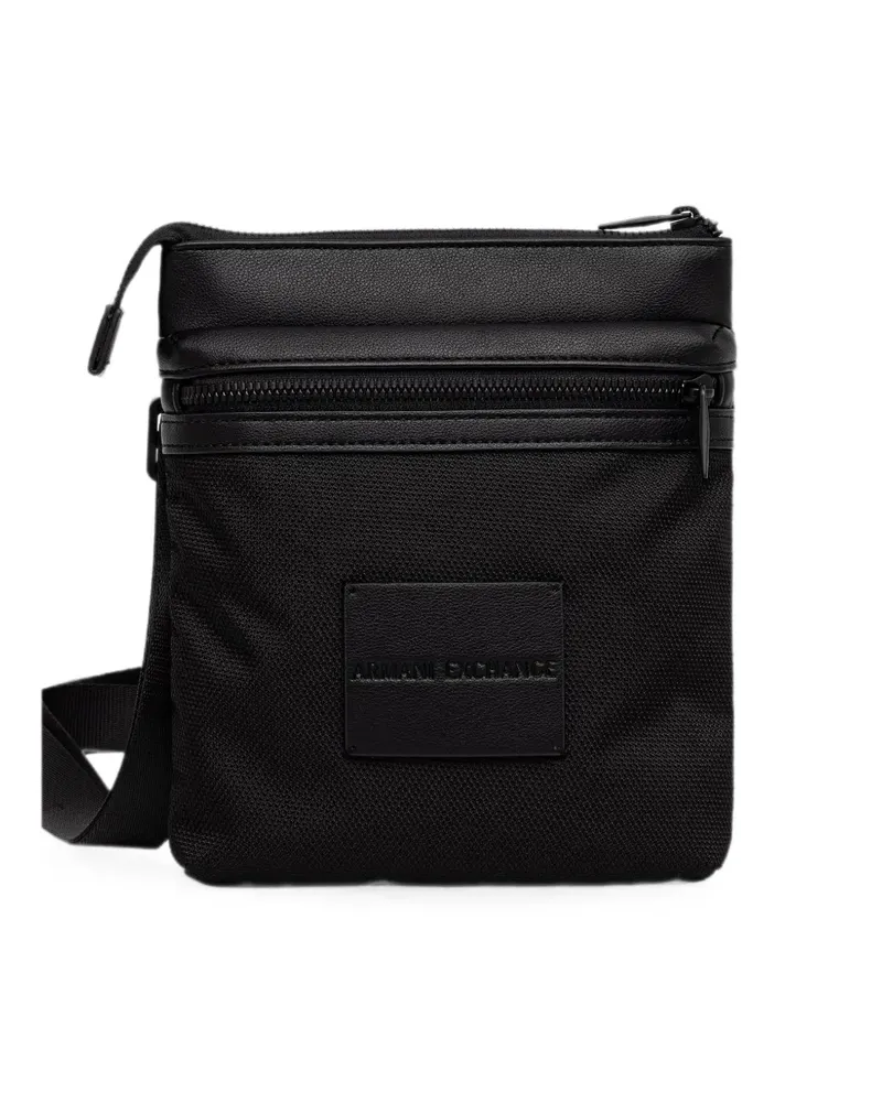 Armani Exchange logo-patch zip-fastening messenger bag - Schwarz Schwarz