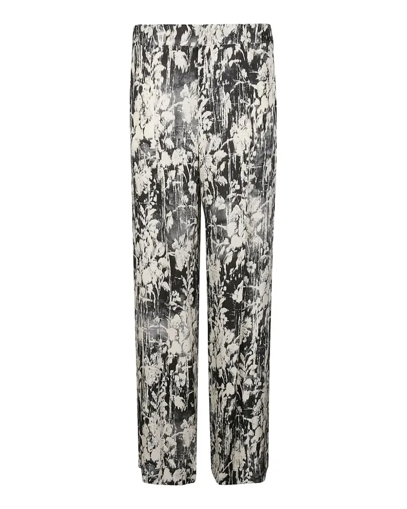 PT TORINO floral-print wide-leg trousers - Schwarz Schwarz