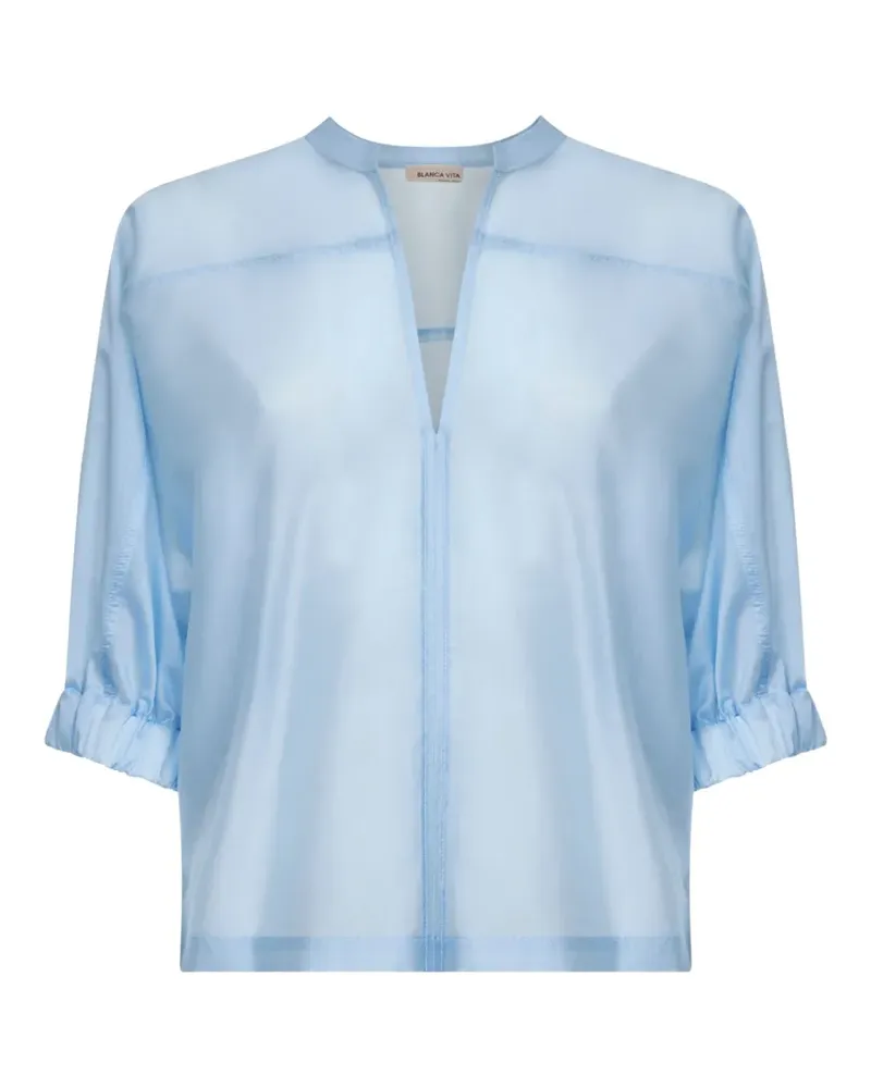 Blanca V-neck blouse - Blau Blau