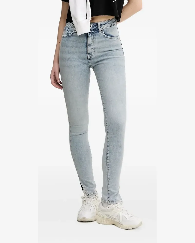 Karl Lagerfeld Five-Pocket-Jeans mit offenem Saum - Blau Blau